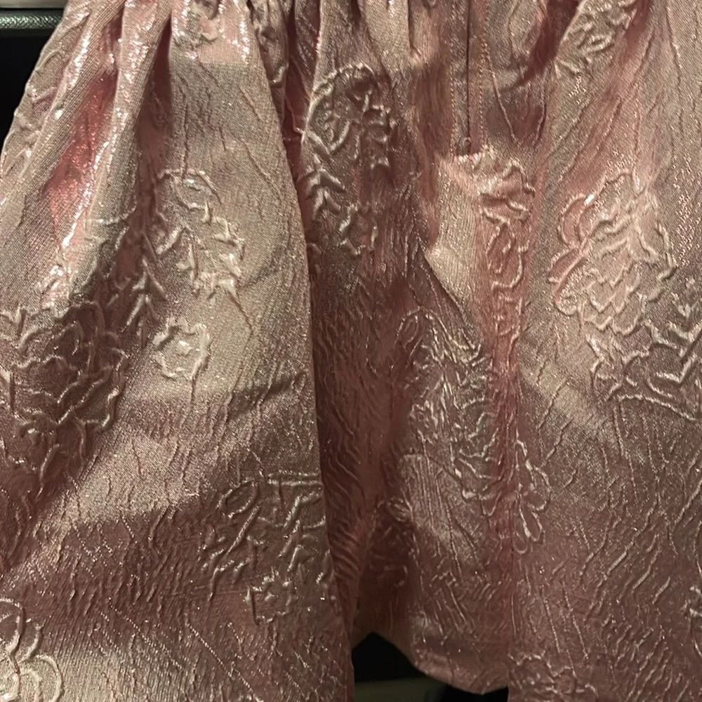 Blush By Us Angels Girls Pink Puff Sleeve Floral Sparkle Dress Size 10